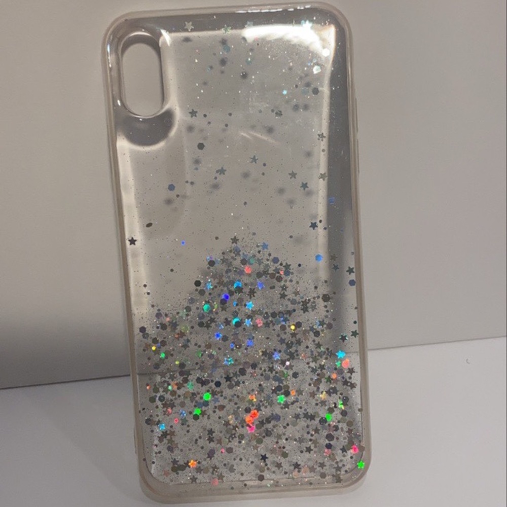 iphone xs max clear glitter case